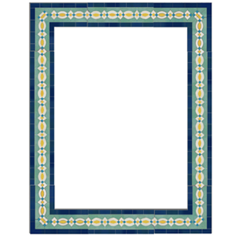 Mosaic House Moroccan tile Zitoune 12-15-1-18-23 Mirror Surround White,   Light Green,   Cobalt Blue,   Yellow,   Turquoise,    solid  
